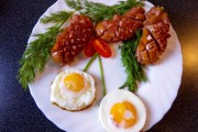 圣诞松果造型香肠鸡蛋早餐制作教程