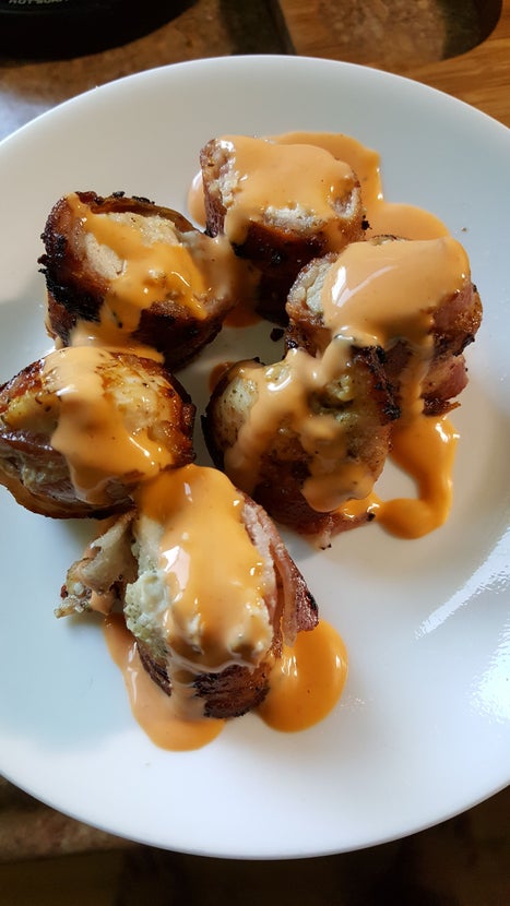 培根卷鸡肉小吃