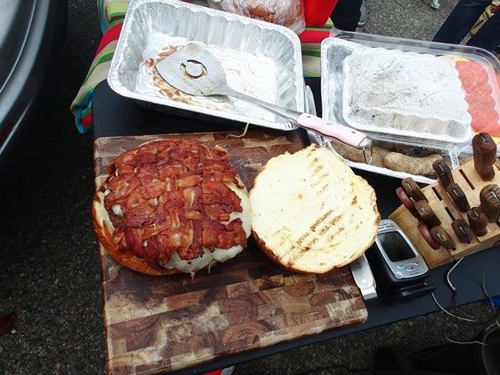 Place Burger on Bun and Cut