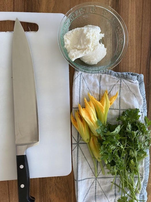 Stuffing Courgette Flowers