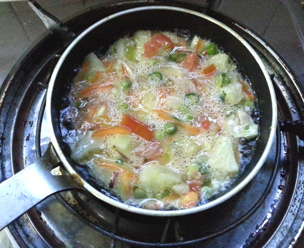 煎制蔬菜煎蛋卷