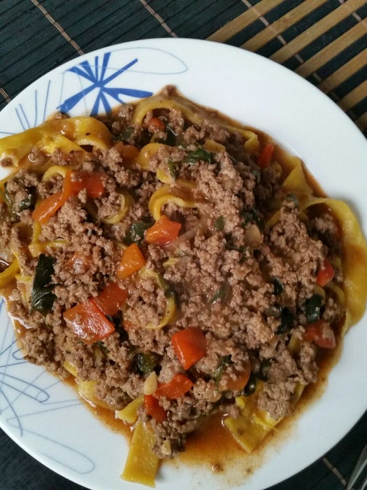 自制南瓜意大利面配牛肉酱