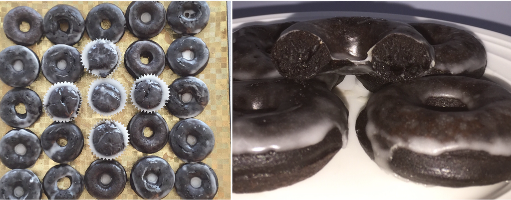 6种材料巧克力糖衣甜甜圈，杯形蛋糕和蛋糕