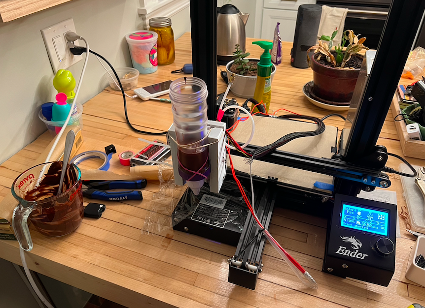 将3D打印机改造成2D绘图仪？巧克力喷头来助力！