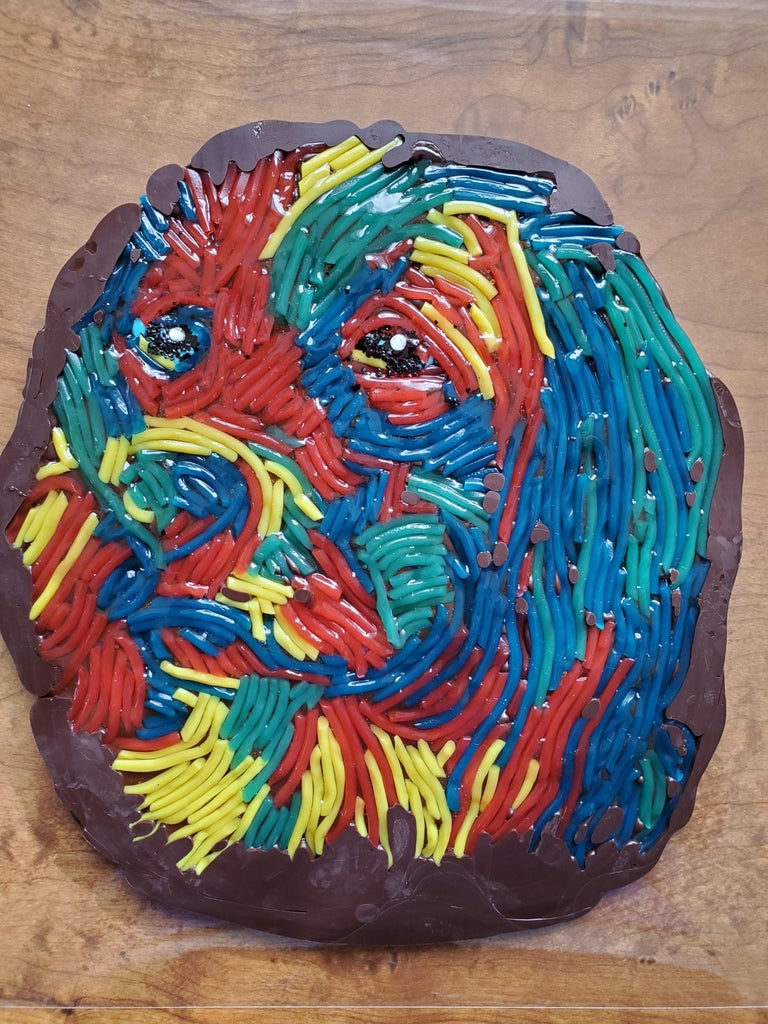 彩虹蕾丝糖果小狗图案设计