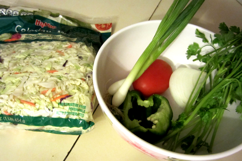 准备材料并切丁！