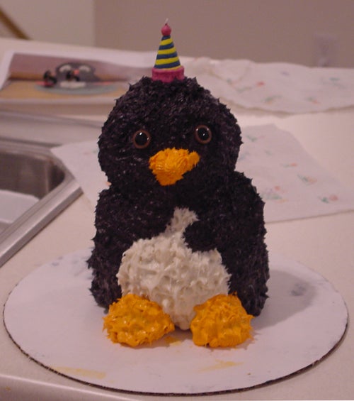 3D Penguin Birthday Cake