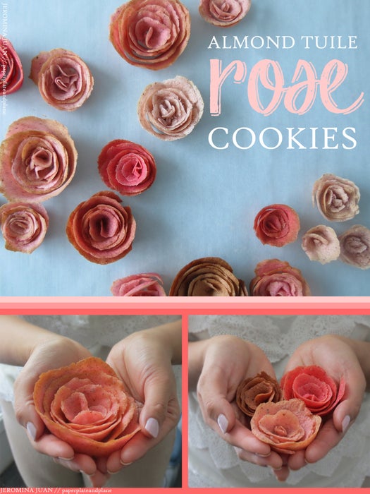 杏仁瓦片酥玫瑰花