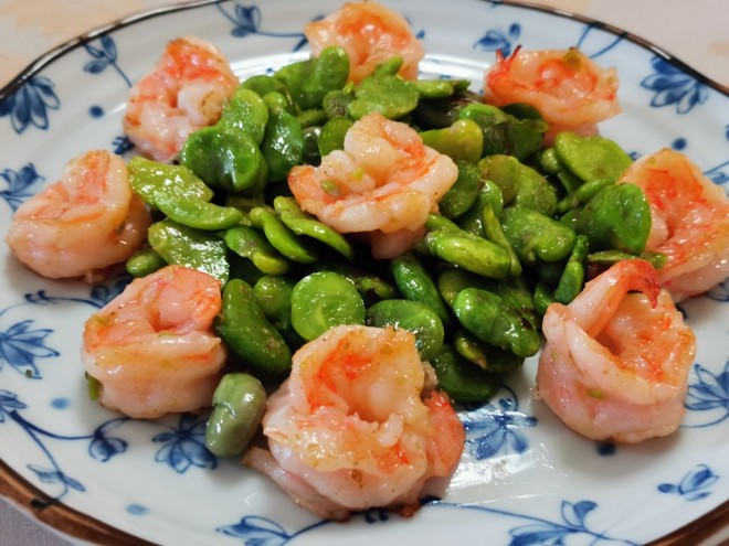 蚕豆炒虾仁