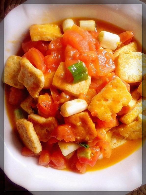 番茄豆腐炒肉片