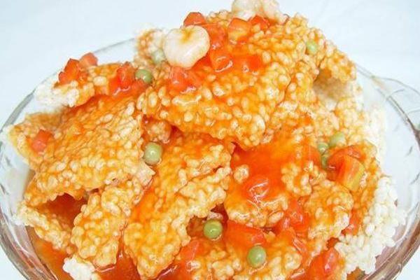 鲜茄肉茸脆锅巴