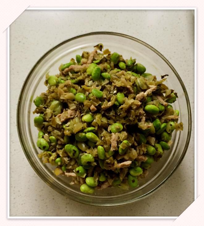 咸菜肉丝毛豆