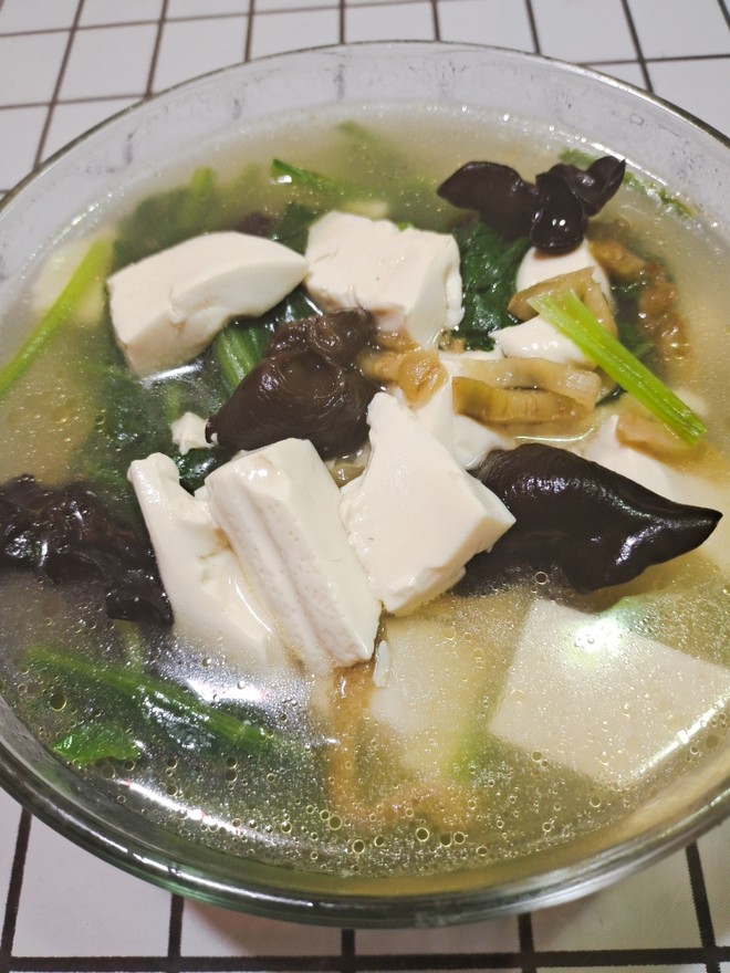 菠菜金钩豆腐汤