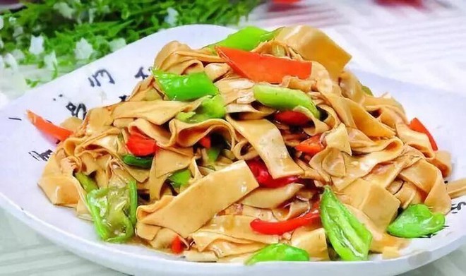 鲜豆腐皮炒青蟹肉