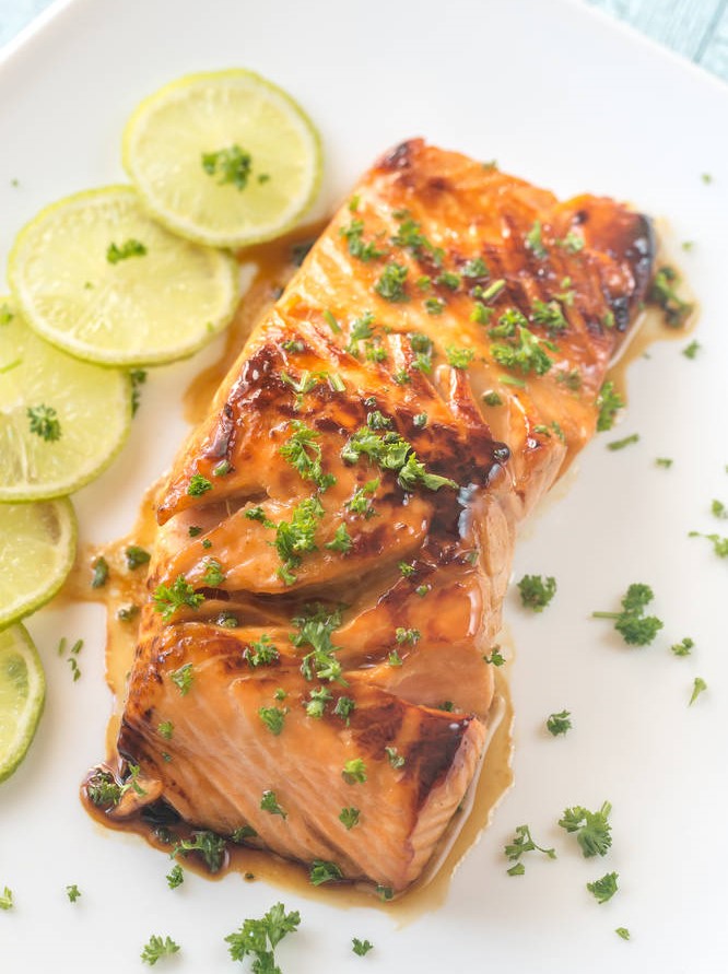 柠檬蜂蜜鲑鱼排